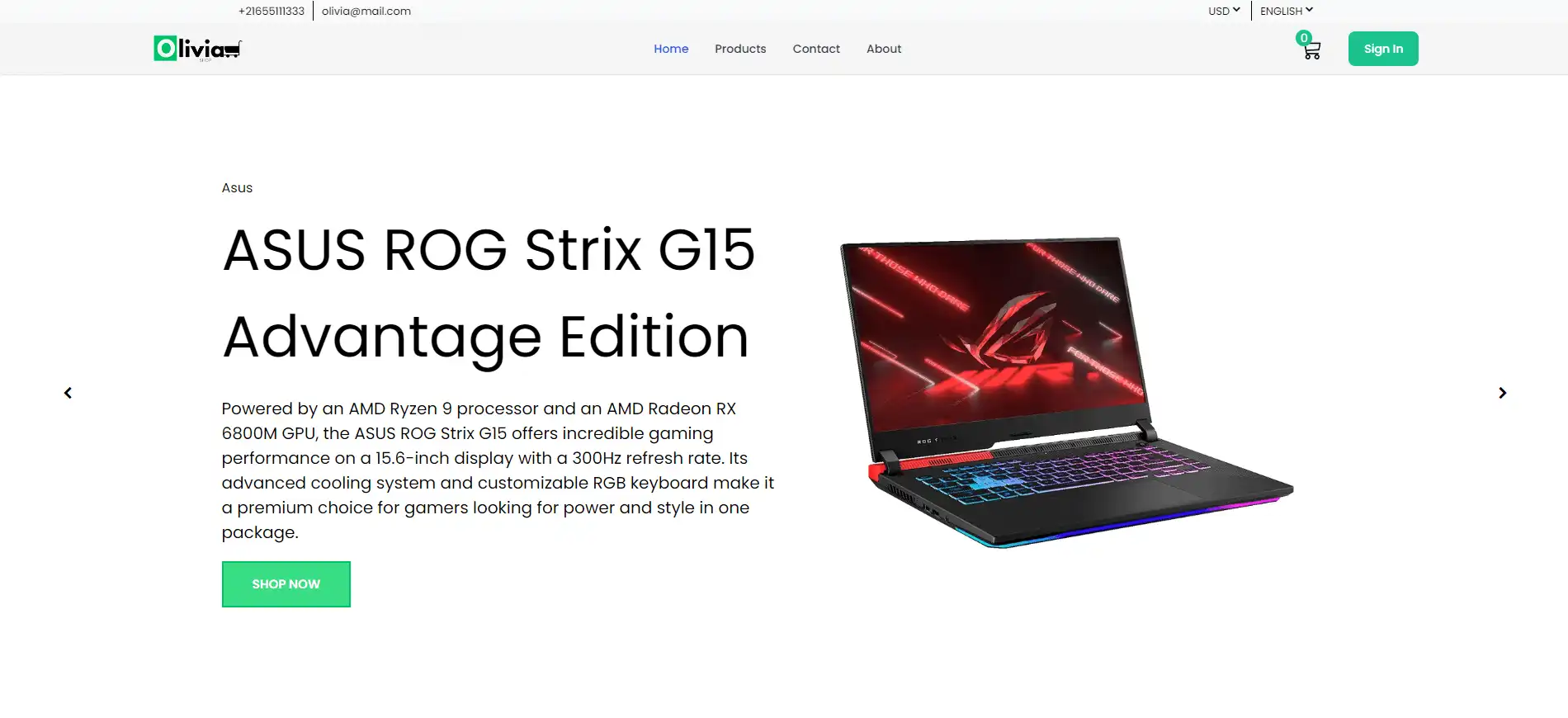 Olivia-Shop screenshot 1